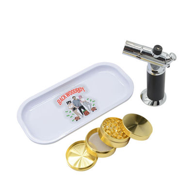Juego de bandeja de hierba de tabaco para almacenamiento de bandeja de lata antigua para interiores y exteriores, viaje para fumar rodante